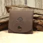 Preview: Mini Geldbeutel Kleingeldbeutel Portemonnais Leder Braun Quadratisch Druckknopf 7,5cm