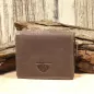 Preview: Mini Geldbeutel Geldbörse Portemonnais Leder Braun Reißverschluss 2 Innenfächer 8,5cm