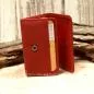 Preview: Geldbeutel mini Leder 3 Fächer rot - geldbeutel mini leder rot baum motiv knopfverschluss