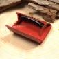 Preview: Geldbeutel mini rotes Leder 2 Fächer