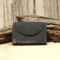 Preview: Mini Geldbeutel Geldbörse Portemonnais Leder Schwarz Baum Motiv Druckknopf 10cm