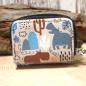 Preview: Geldbeutel mini abwaschbar braun - blau