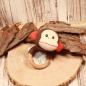 Preview: Greifling Affe Braun – Handgestrickter Beißring aus Holz & Stoff HickUps