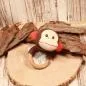 Preview: Greifling Affe Braun – Handgestrickter Beißring aus Holz & Stoff HickUps - greifling stoff holz beisring affe braun babyspielzeug gestrickt