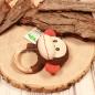 Preview: Greifling Affe Braun – Handgestrickter Beißring aus Holz & Stoff HickUps
