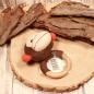Preview: Greifling Affe Braun – Handgestrickter Beißring aus Holz & Stoff HickUps