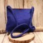 Preview: Umhängetasche filz blau 1 Fach Reisverschluss - handtasche filz blatt gross blau 1fach