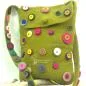 Preview: Filz-Umhängetasche XL mit bunten Punkten - handtasche filz gross punkte olive