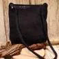 Preview: Umhängetasche filz dunkelblau gross Calla Blüte weiss - handtasche filz knopf perle gross reissverschluss kala bluete blau