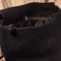 Preview: Umhängetasche filz dunkelblau gross Calla Blüte weiss - handtasche filz knopf perle gross reissverschluss kala bluete blau
