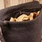 Preview: Umhängetasche filz grau gross Calla Blüte weiss - handtasche filz knopf perle gross reissverschluss kala bluete grau