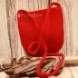 Preview: Umhängetasche filz rot mit Perle als Verschluss - handtasche filz knopf perle gross rot