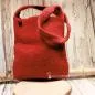 Preview: Umhängetasche filz rot Perlen bestickt - handtasche filz rot sterne perlen