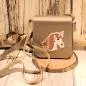 Preview: Handtasche Kinder Einhorntasche Glitzer gold-bronze mit aufgesticktem Einhorn und Magnetknopf-Verschluss.