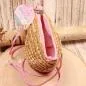Preview: Handtasche Kinder Basttasche natur mit glitzer Schmetterling - handtasche kinder korb rattan 1fach reissverschluss natur schmetterling