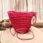 Preview: Handtasche Kinder Basttasche pink Schmetterling - handtasche kinder korb rattan 1fach reissverschluss pink schmetterling