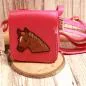 Preview: Umhängetasche klein für Kinder in pink Motiv Pferde Kopf - handtasche kinder pferd pink knopfverschluss