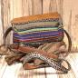 Preview: Tasche mittelgross leder mit Stoff Kombi
