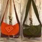 Preview: Handtasche in Erdtöne - Motiv Spirale - handtasche erdt ne orange braun gr n