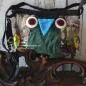 Preview: Handtasche in Eulenform grün Schnabel blau - handtasche eule blau bunt