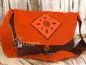 Preview: Handtasche in Erdtöne - Motiv Spirale - handtasche orange braun baumwollstoff