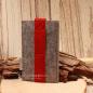 Preview: Handytasche Filz hellgrau rot Herz Tracht Klettverschluss