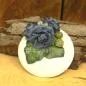 Preview: weißes Headpiece mit blauen Rosen
