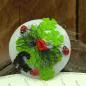 Preview: weißes Headpiece mit grünen Kleeblätter