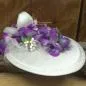 Preview: Fascinator Hochzeit weiss - lila