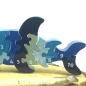 Preview: 3d Holz Puzzle Hai Fisch blau