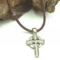 Mobile Preview: Halskette echt Leder mit keltischem Kreuz