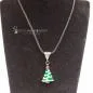 Preview: Halskette schwarz mit Weihnachtsbaum emailiert grün weiss - kette weihnachten baum segelseil