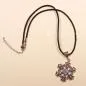 Preview: Kette Modeschmuck Schneeflocke blau versilbert mit Strass Steinen an Segelseil handmade chic-peppig-bunt