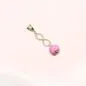 Preview: Unendlichkeits-Kettenanhänger mit rosa Korkperle & Strass - kettenanhaenger modeschmuck versilbert unendlichkeit perle rosa
