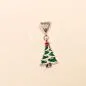 Preview: Kettenanhänger Weihnachten Weihnachtsbaum grün-weiß emailliert, Modeschmuck handmade chic-peppig-bunt