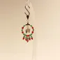 Preview: Kettenanhänger vergoldet Weihnachtskranz mit schleife - kettenanhaenger modeschmuck weihnachten kranz perlen rot gruen vergoldet schleife (1)