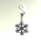 Preview: Kettenanhänger Schneeflocke Steine blau versilbert