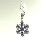 Preview: Kettenanhänger Schneeflocke Steine blau versilbert - kettenanhaenger modeschmuck weihnachten schneeflocke blau glitzer strass steine