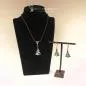 Preview: Unendlichkeits-Schmuckset: Kettenanhänger & Ohrringe in Rosa - kettenanhaenger ohringe set passend weihnachten handmade versilbert modeschmuck baum