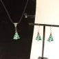 Preview: Schmuck-set Ohrringe mit Kettenanhänger Baum - kettenanhaenger ohringe set passend weihnachten handmade versilbert modeschmuck baum