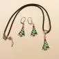 Preview: Schmuck-set Ohrringe mit Kettenanhänger Baum - kettenanhaenger ohringe set passend weihnachten handmade versilbert modeschmuck baum