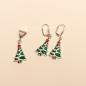 Preview: Schmuck Set Halskette Segelseil Ohrringe Weihnachtsbaum versilbert mit Klappbrisur, Modeschmuck handmade chic-peppig-bunt