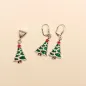 Preview: Schmuck Set Halskette Segelseil Ohrringe Weihnachtsbaum versilbert mit Klappbrisur, Modeschmuck handmade chic-peppig-bunt