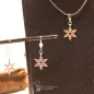Preview: Schmuck-set Ohrringe mit Charmsanhänger Schneeflocke - kettenanhaenger ohringe set passend weihnachten handmade versilbert modeschmuck schneeflocke