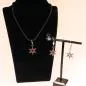 Preview: Schmuck-set Ohrringe mit Charmsanhänger Schneeflocke - kettenanhaenger ohringe set passend weihnachten handmade versilbert modeschmuck schneeflocke