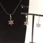 Preview: Schmuck-set Ohrringe mit Charmsanhänger Schneeflocke - kettenanhaenger ohringe set passend weihnachten handmade versilbert modeschmuck schneeflocke