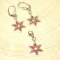 Preview: Schmuck-set Ohrringe mit Charmsanhänger Schneeflocke - kettenanhaenger ohringe set passend weihnachten handmade versilbert modeschmuck schneeflocke