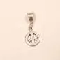 Preview: Modeschmuck Kettenanhänger mini Peace Zeichen versilbert mit großer Schluppe handmade chic-peppig-bunt