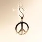 Preview: Kettenanhänger xxl Peace Zeichen versilbert - kettenanhaenger peace modeschmuck versilbert xxl gross