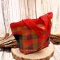 Preview: Kindertasche rot mit buntem Stoffkaro